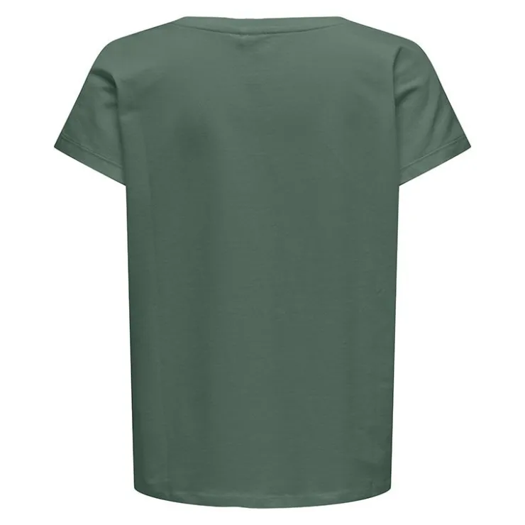 ONLY Tee shirt de sport coton bio imprimé graphique VERT Clearance