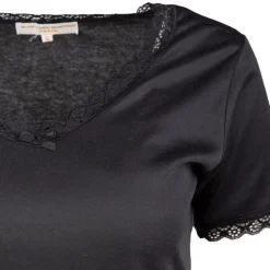 JEAN-LOUIS SCHERRER Tee shirt dentelle coton moyra Femme NOIR
