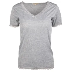 JEAN-LOUIS SCHERRER Tee shirt dentelle coton moyra Femme GRIS