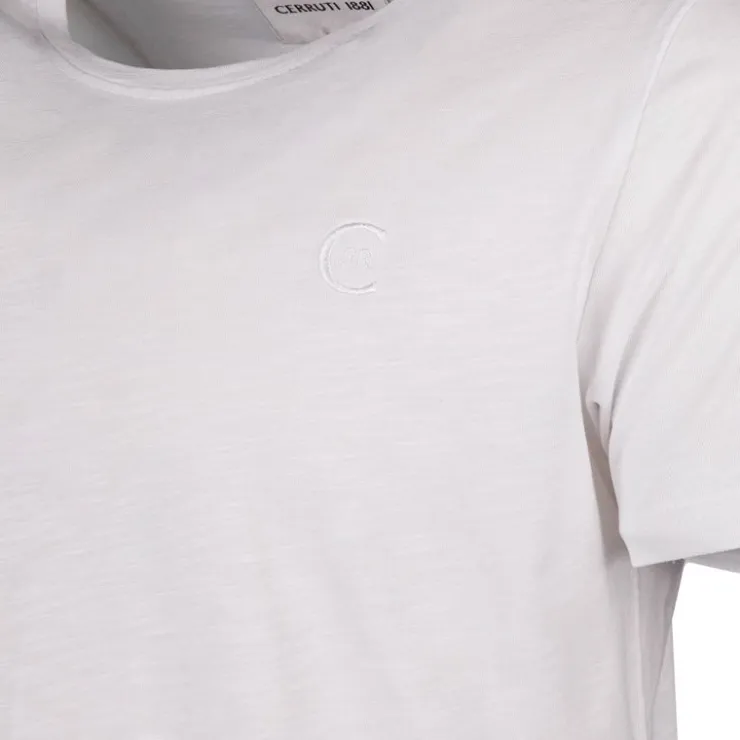 CERRUTI Tee shirt en coton aquarossa Homme BLANC