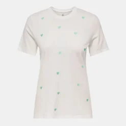 ONLY Tee shirt en coton imprimé coeurs Femme BLANC Best