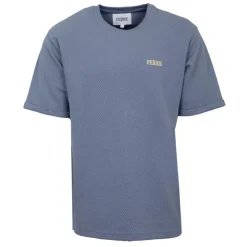 GIANFRANCO FERRE Tee shirt en coton texturé logo brodé Homme BLEU