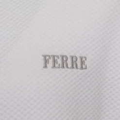GIANFRANCO FERRE Tee shirt en coton texturé logo brodé Homme BLANC Outlet