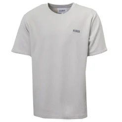 GIANFRANCO FERRE Tee shirt en coton texturé logo brodé Homme GRIS CLAIR Outlet