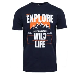 BEST MOUNTAIN Tee shirt "Explore Wild Life" coton Homme BLEU FONCE Hot