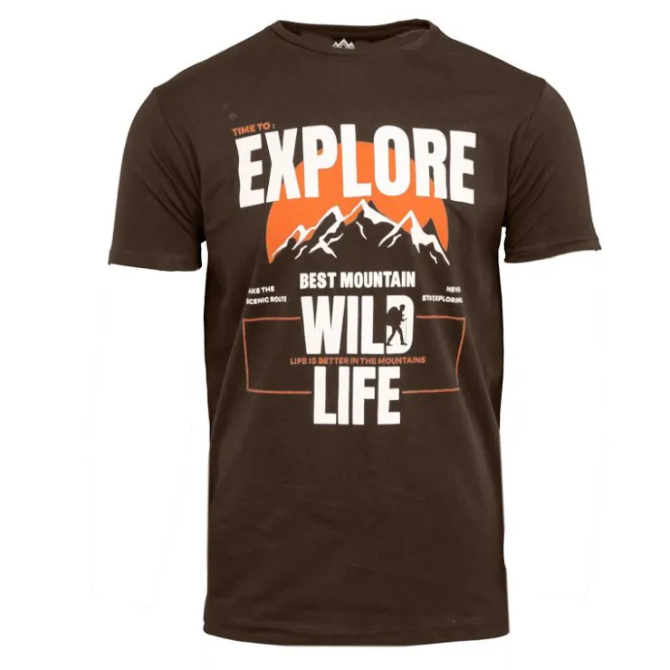 BEST MOUNTAIN Tee shirt "Explore Wild Life" coton Homme KAKI Sale