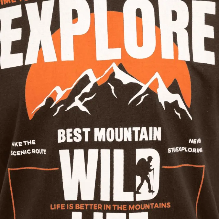 BEST MOUNTAIN Tee shirt "Explore Wild Life" coton Homme KAKI Sale