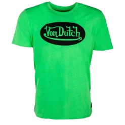 VON DUTCH Tee shirt fluo logo poitrine noir Homme VERT Best