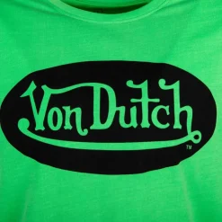 VON DUTCH Tee shirt fluo logo poitrine noir Homme VERT Best
