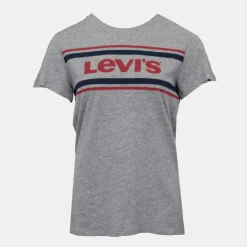 LEVI'S Tee shirt chiné coton manches courtes Femme GRIS Sale