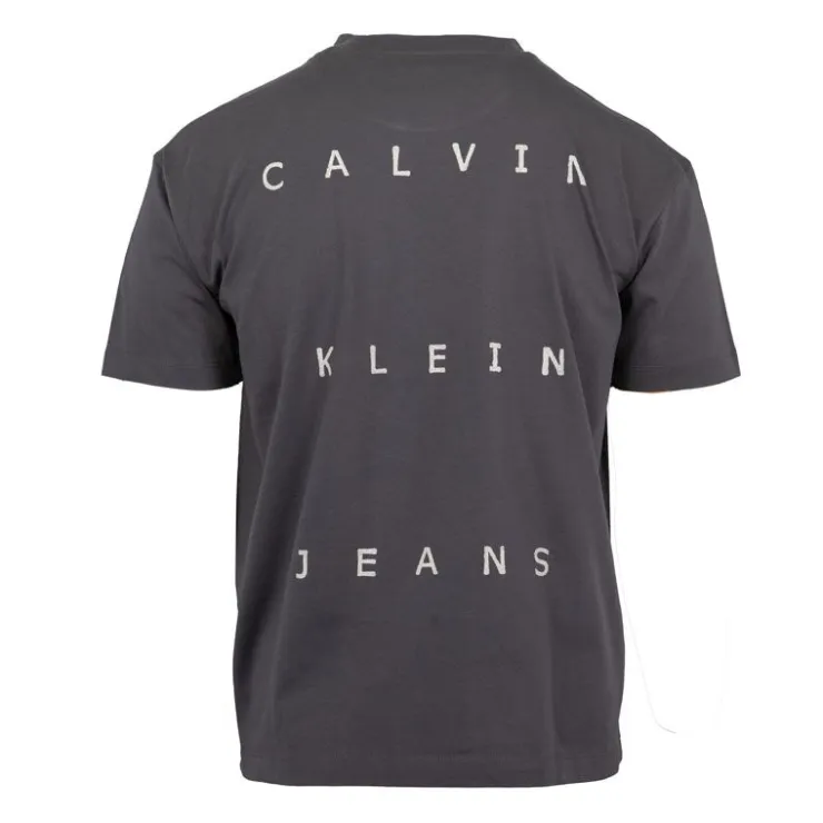 CALVIN KLEIN Tee shirt gris dos avec inscription Femme GRIS FONCE Best