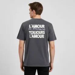 JACK & JONES Tee shirt gris foncé L'amour en Provence toujours l'amour coton Homme GRIS FONCE Hot