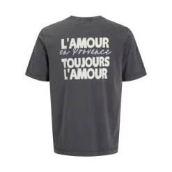 JACK & JONES Tee shirt gris foncé L'amour en Provence toujours l'amour coton Homme GRIS FONCE Hot