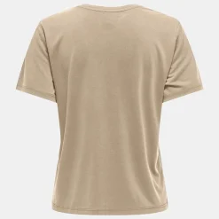 ONLY Tee shirt hannah regular fit décolleté V humus Femme BEIGE Sale
