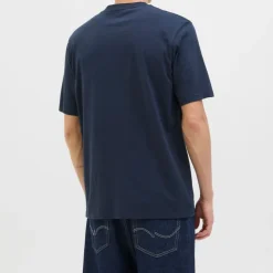 JACK & JONES Tee shirt hayato coton manches courtes regular fit Homme BLEU FONCE Discount