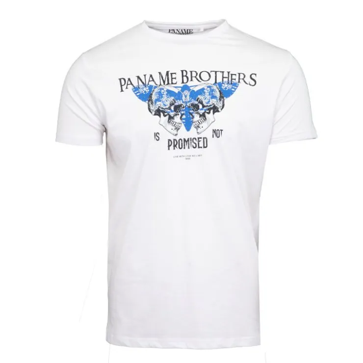 PANAME BROTHERS Tee shirt illustration têtes de mort et papillon en coton Homme BLANC Outlet