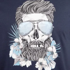 BLAGGIO Tee shirt imprimé 100% coton milan Homme BLEU FONCE New