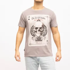DEELUXE 74 Tee shirt imprimé carte squelette Homme GRIS Best