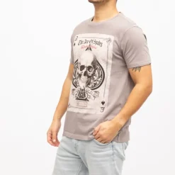 DEELUXE 74 Tee shirt imprimé carte squelette Homme GRIS Best