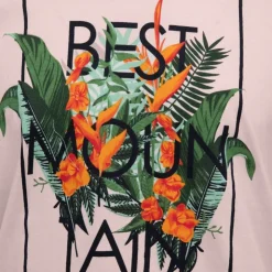 BEST MOUNTAIN Tee shirt imprimé plantes tropicales Homme ROSE CLAIR New