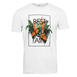 BEST MOUNTAIN Tee shirt imprimé plantes tropicales Homme BLANC Hot
