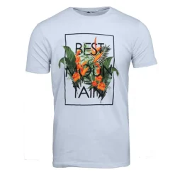 BEST MOUNTAIN Tee shirt imprimé plantes tropicales Homme BLEU CIEL