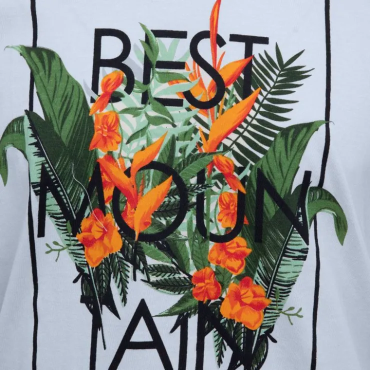 BEST MOUNTAIN Tee shirt imprimé plantes tropicales Homme BLEU CIEL