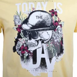 BLAGGIO Tee shirt imprimé today is the day mega Homme JAUNE