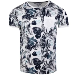 BLAGGIO Tee shirt imprimé tropical avec poche maestro Homme BLEU FONCE Best