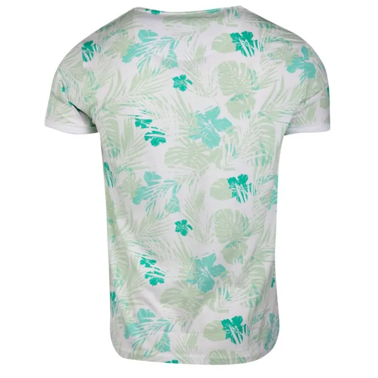 BLAGGIO Tee shirt imprimé tropical avec poche maestro Homme VERT CLAIR Sale