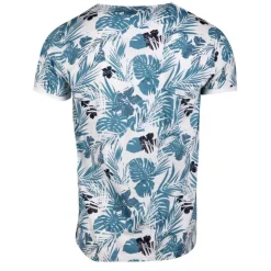 BLAGGIO Tee shirt imprimé tropical avec poche maestro Homme BLEU