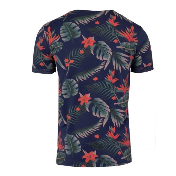 BLAGGIO Tee shirt imprimé tropical monet Homme BLEU FONCE Outlet