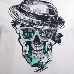 BLAGGIO Tee shirt imprimé tête de mort modovi Homme BLANC Discount