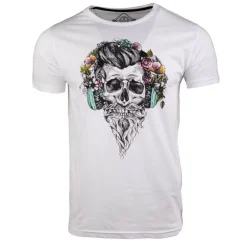BLAGGIO Tee shirt imprimé tête de mort messina Homme BLANC Online