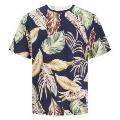 JACK & JONES Tee shirt jeff navy blazer imprimé tropical Homme BLEU FONCE New
