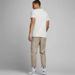 JACK & JONES Tee shirt jersey col v boutonné Homme BEIGE Outlet