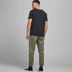 JACK & JONES Tee shirt jersey col v boutonné Homme BLEU FONCE Outlet