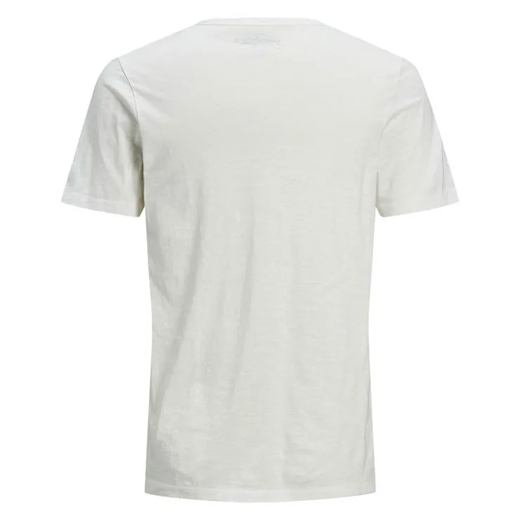 JACK & JONES Tee shirt jersey col v boutonné Homme BLANC Discount