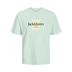 JACK & JONES Tee shirt La fayette imprimé forme plantes Homme VERT CLAIR