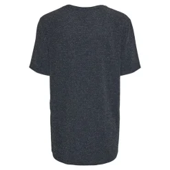 PIECES Tee shirt Lina pailleté loose lurex Femme BLEU FONCE Discount