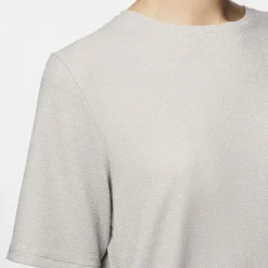 PIECES Tee shirt Lina pailleté loose lurex Femme GRIS CLAIR New