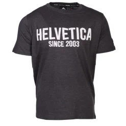 HELVETICA Tee shirt logo imprimé Homme GRIS FONCE Clearance