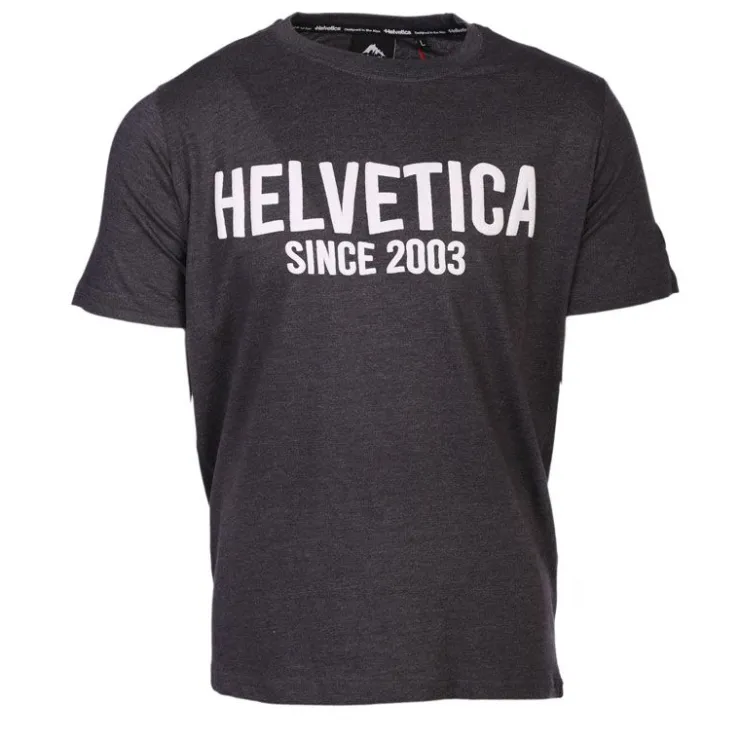 HELVETICA Tee shirt logo imprimé Homme GRIS FONCE Clearance