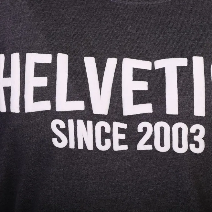 HELVETICA Tee shirt logo imprimé Homme GRIS FONCE Clearance