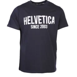 HELVETICA Tee shirt logo imprimé Homme BLEU FONCE Hot