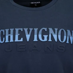 CHEVIGNON Tee shirt logo rayé en coton Homme BLEU FONCE Hot