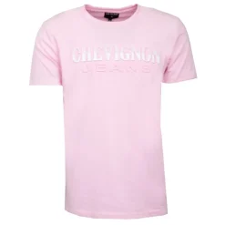 CHEVIGNON Tee shirt logo rayé en coton Homme ROSE Outlet