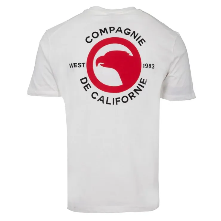 COMPAGNIE DE CALIFORNIE Tee shirt logo rouge col ras de cou manches courtes Homme BLANC ECRU Hot