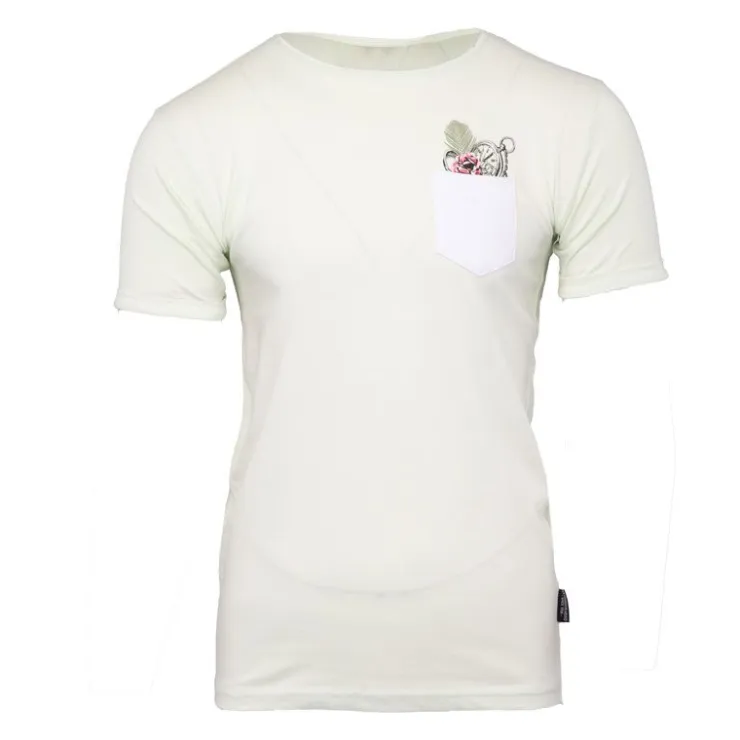 BLAGGIO Tee shirt maddy avec poche colorée imprimé rose Homme VERT CLAIR Best