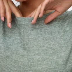 VERO MODA Tee shirt maille Brianna col rond Femme VERT Hot